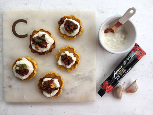 Sun-Dried Tomato Ricotta Crostinis