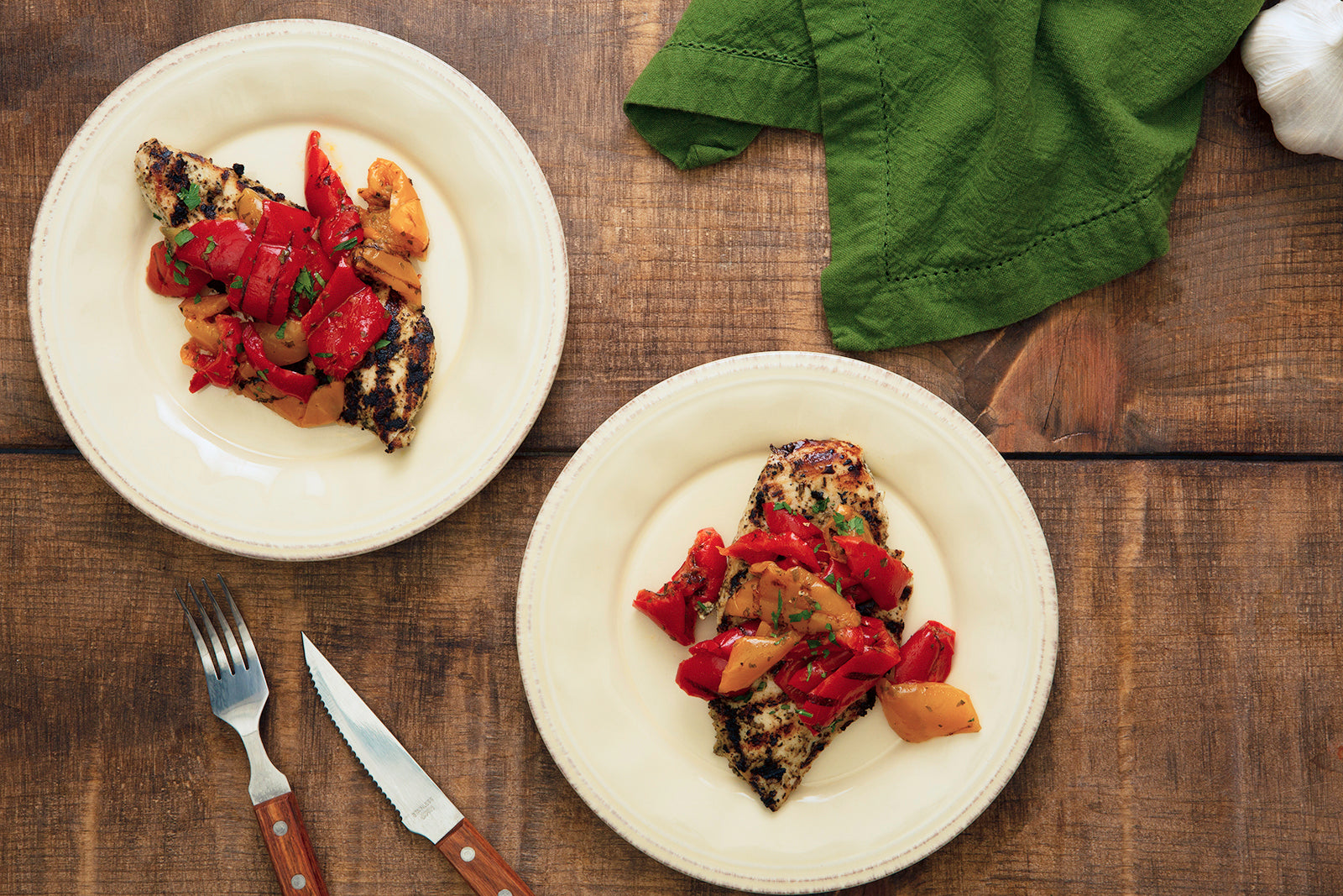 Herbed Chicken with Grilled Peppers – Amore