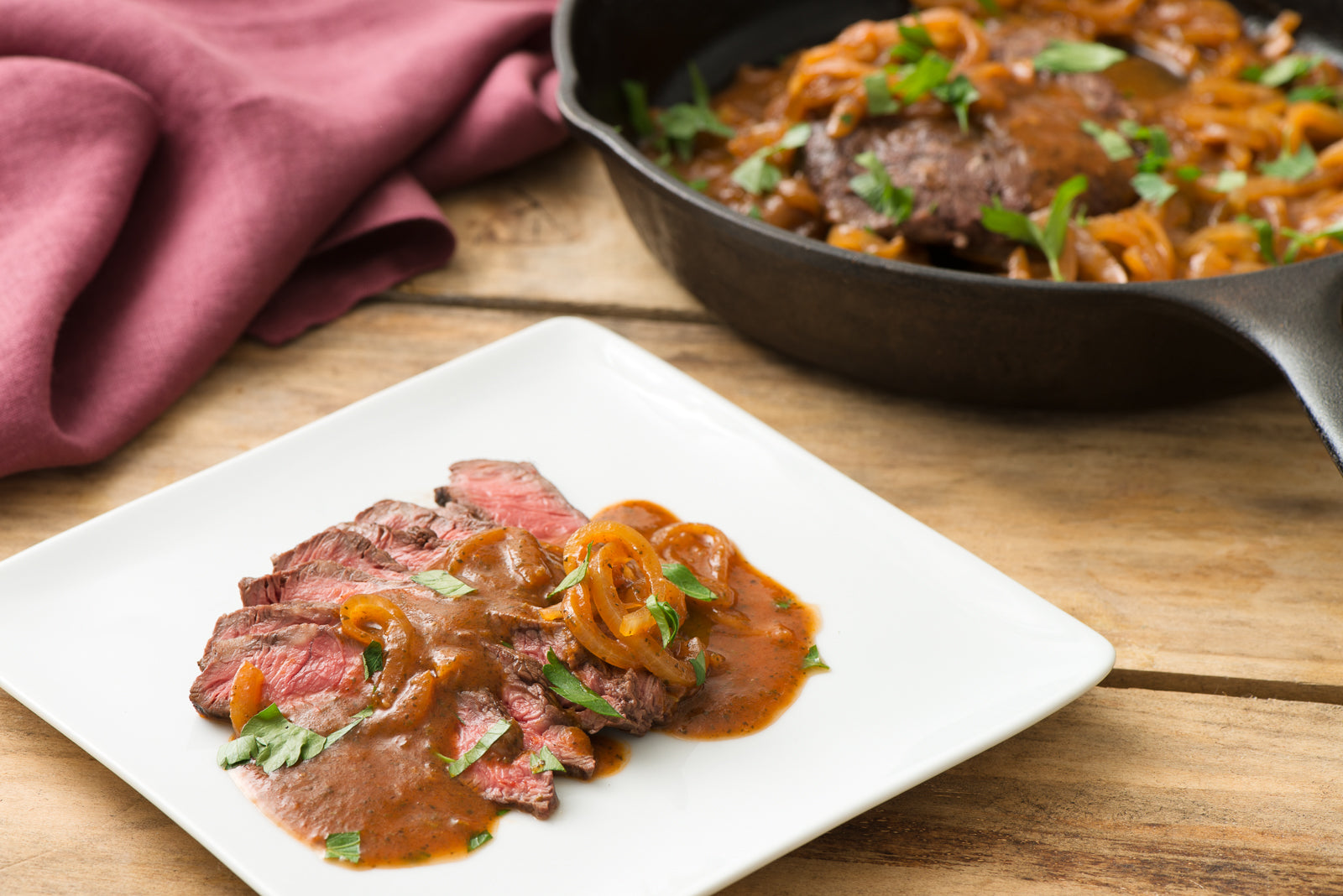Flat Iron Steak with Red Wine Sauce – Amore